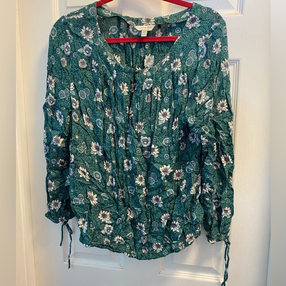 Green floral shirt